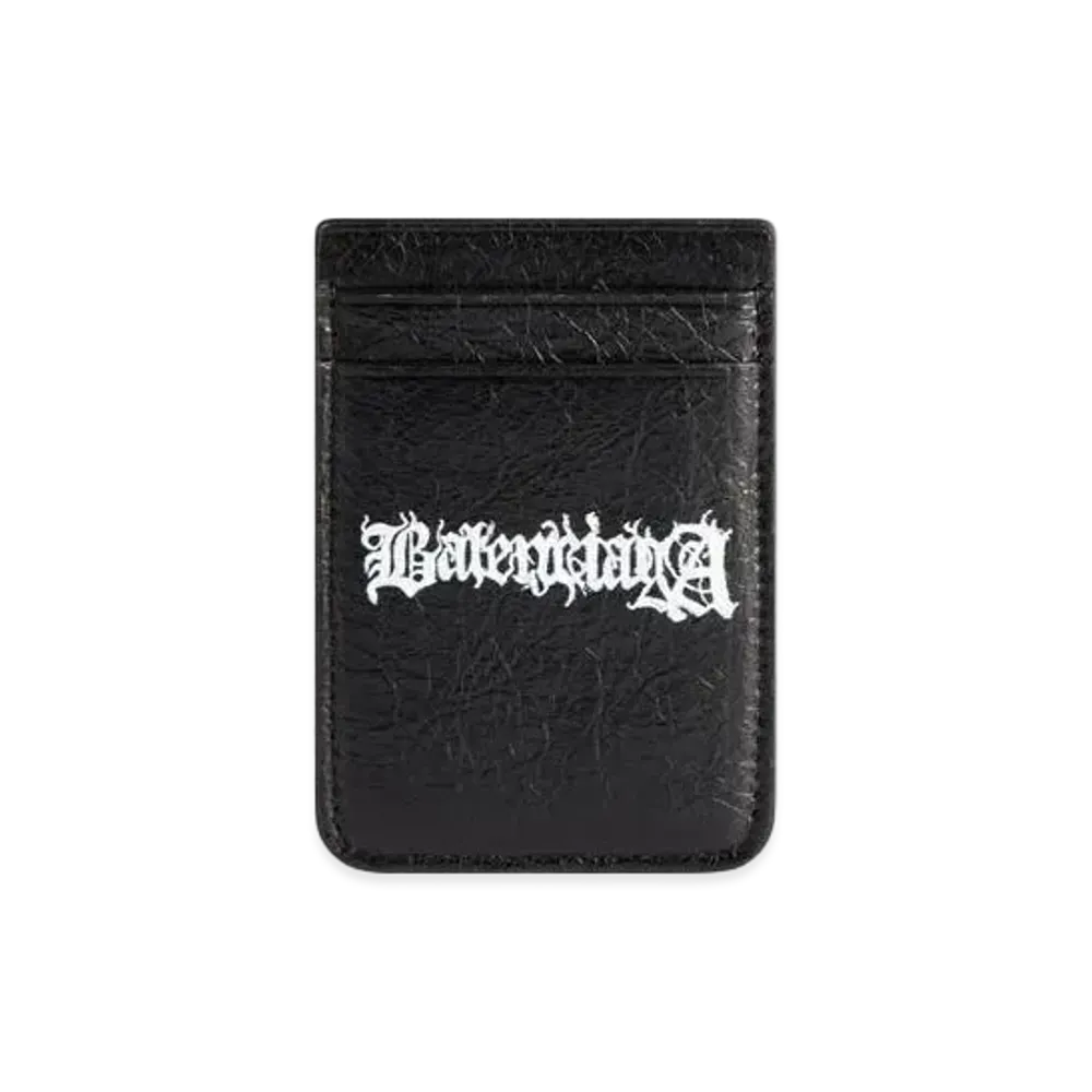 BALENCIAGA Cash Magnet Card Holder DIY Metal "Black/White"