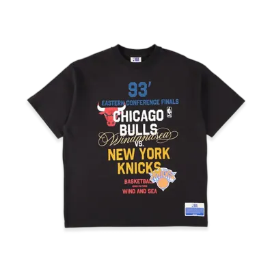 WIND AND SEA x NBA Multi-Technique Graphic Tee (BULLS KNICKS) "Black"