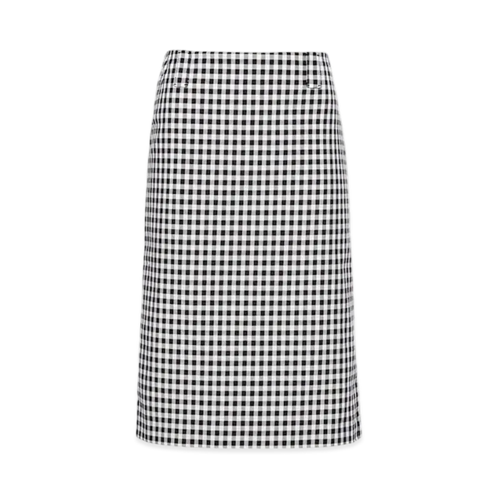 MIU MIU Women's Gingham Check Skirt "White/Black"