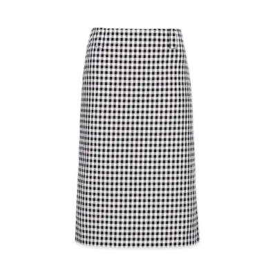 MIU MIU Women's Gingham Check Skirt "White/Black"