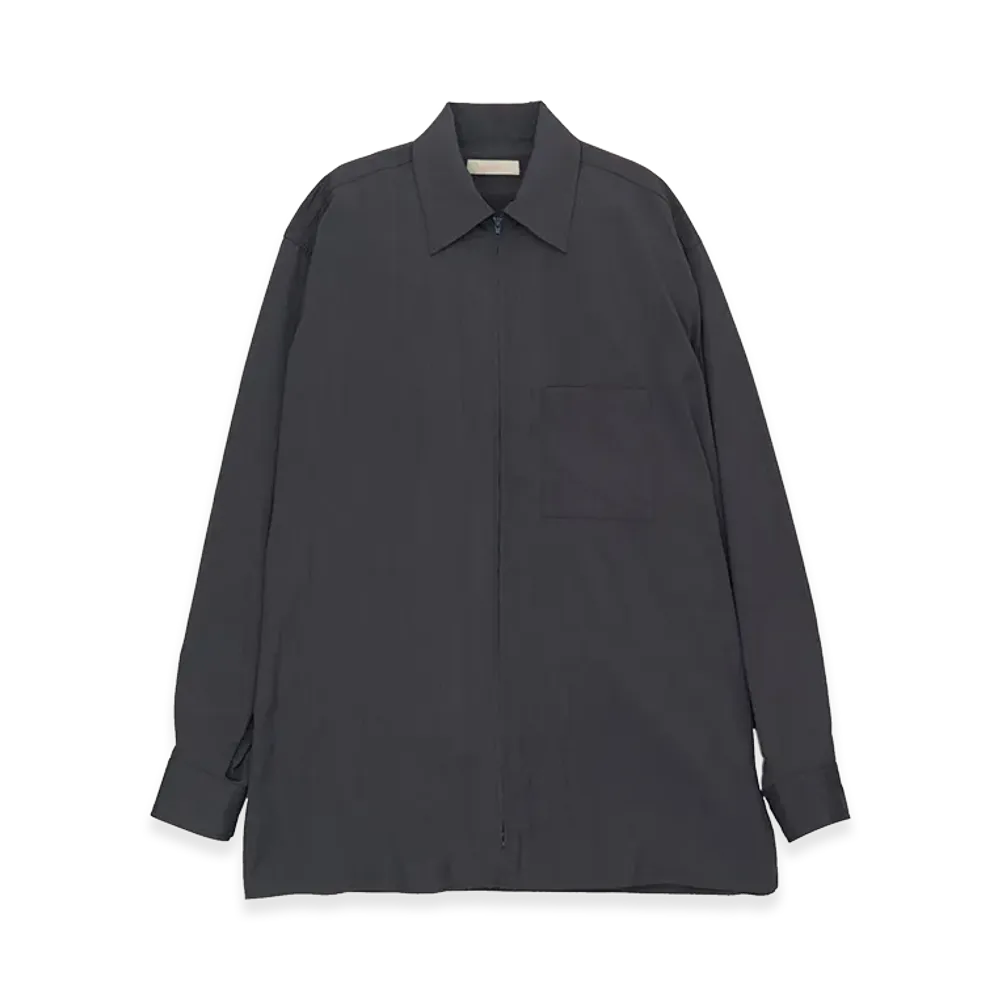 YOKE Silk Nylon Zip Shirt "Fog Navy"