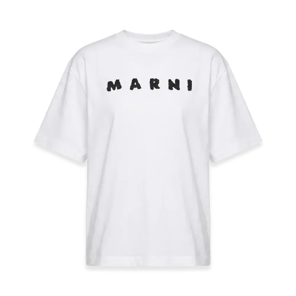 MARNI Women's Scribble Logo Oversize T-Shirt "Ivory"