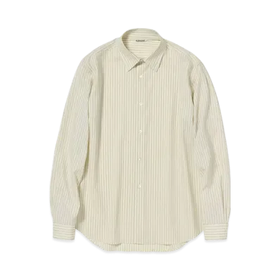 AURALEE Super Fine Wool Stripe Shirt "Ivory Stripe"