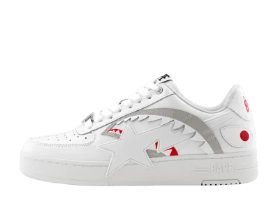 A BATHING APE Women's BAPE STA OS SHARK "White"