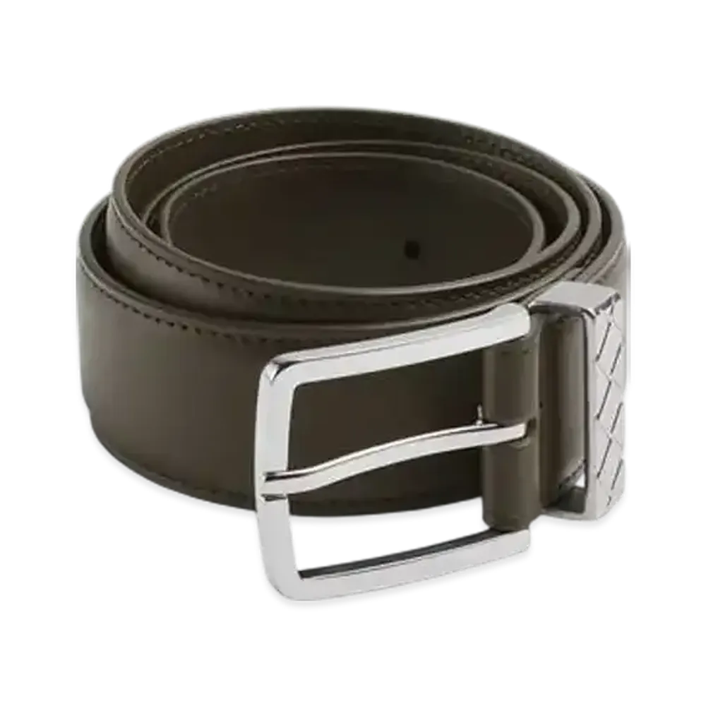Bottega Veneta Intreccio Loop Belt "Khaki"
