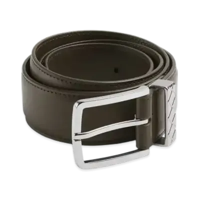Bottega Veneta Intreccio Loop Belt "Khaki"