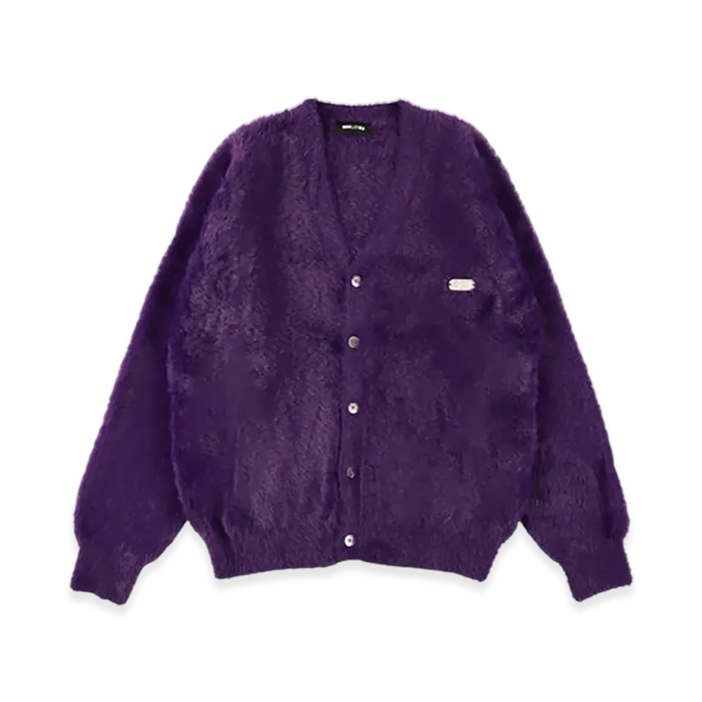 WIND AND SEA Shaggy Knit Cardigan "Purple"