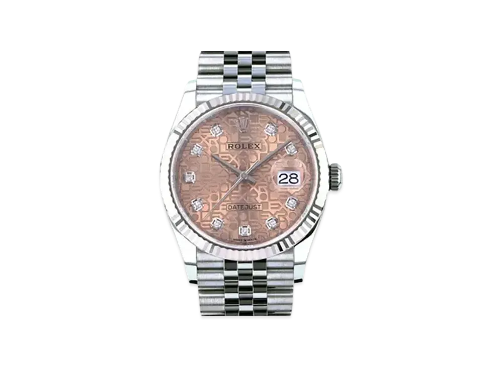 ROLEX Date-Just 36 Pink Dial 10P Diamonds 126234G