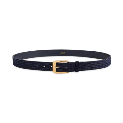 Kith Monogram Suede Leather Belt "Ink"