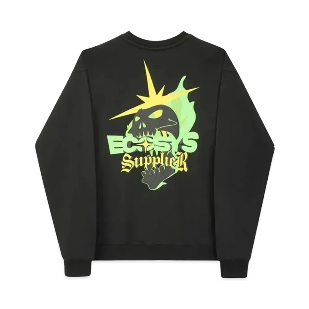 SUPPLIER x ECOSYS Flame Skull Crewneck "Black"