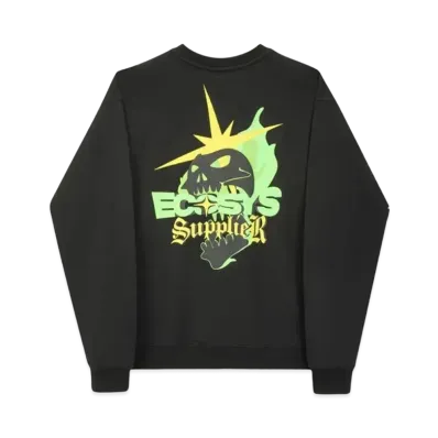 SUPPLIER x ECOSYS Flame Skull Crewneck "Black"