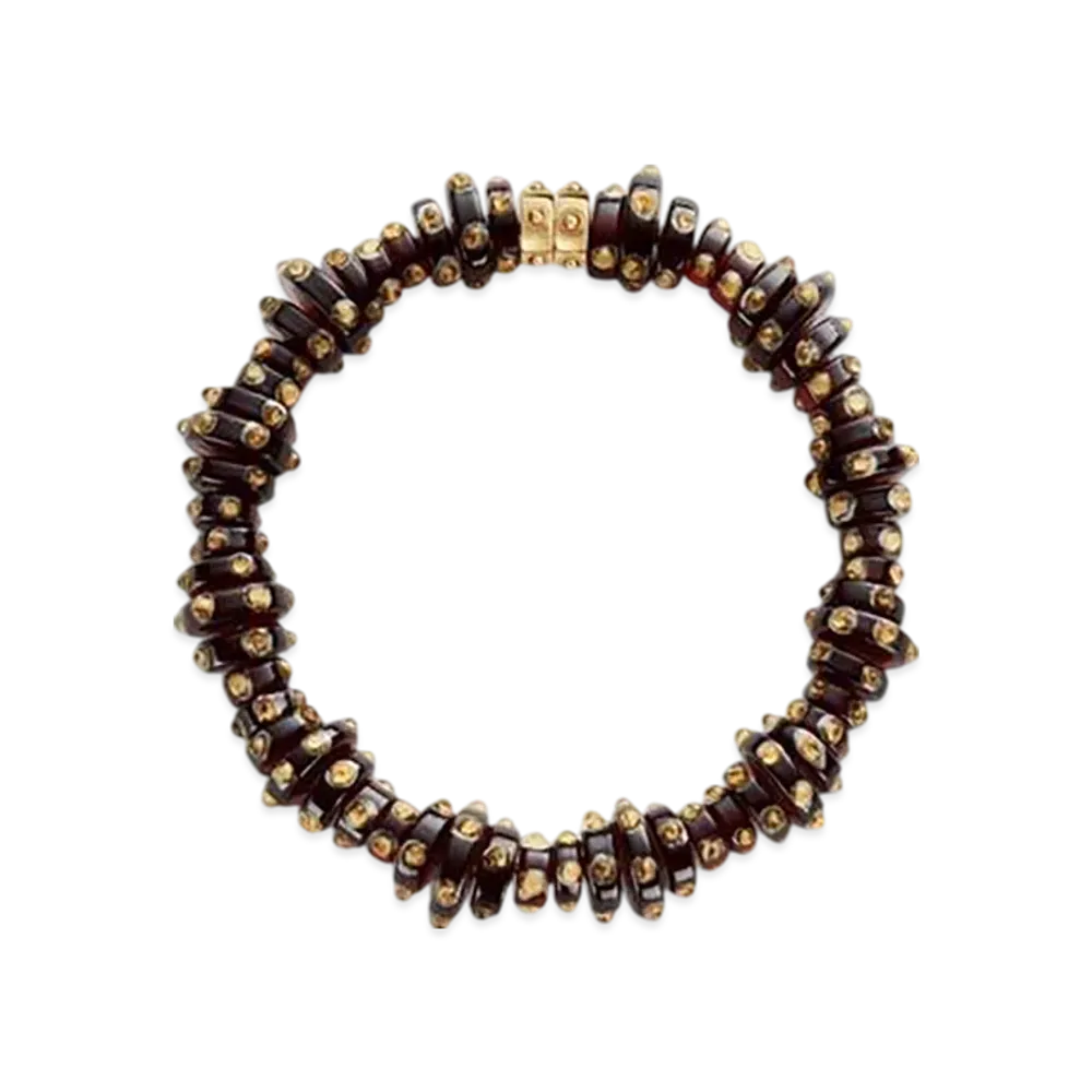 Bottega Veneta Slice Glass Necklace "Burnt Orange/Off White"