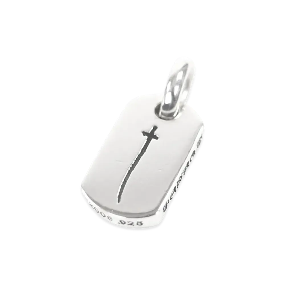 Chrome Hearts Tiny Dog Tag RS Cross Pendant "Silver"