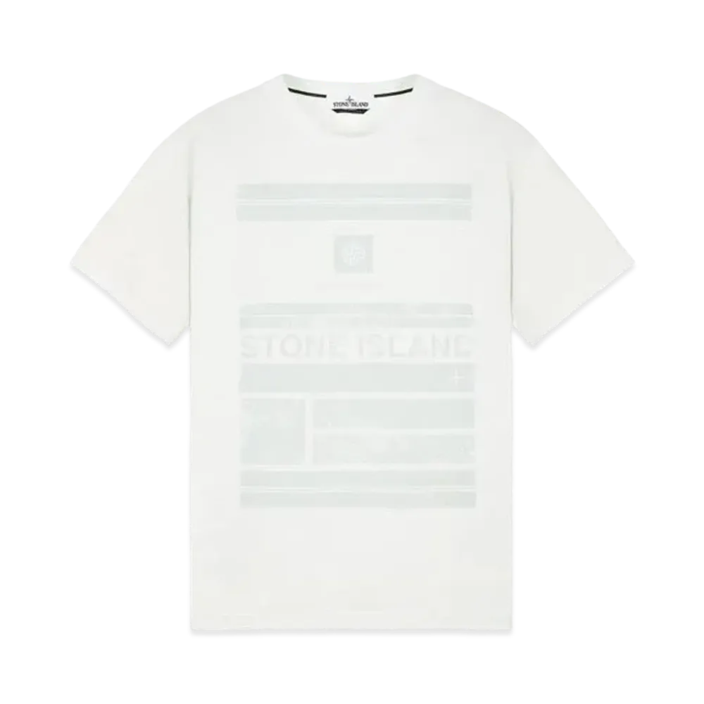 Stone Island 2NS78 COTTON JERSEY 'MOSAIC ONE' PRINT_SLIM FIT "Light Green"