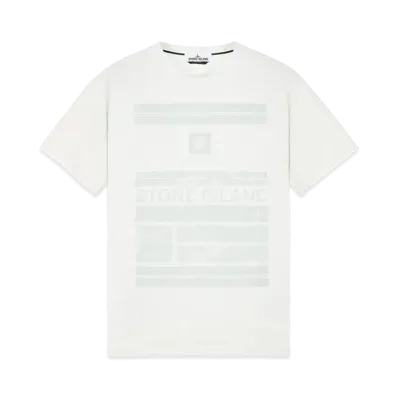 Stone Island 2NS78 COTTON JERSEY 'MOSAIC ONE' PRINT_SLIM FIT "Light Green"