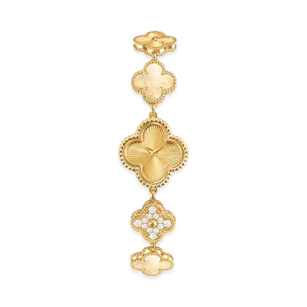 Van Cleef & Arpels Sweet Alhambra watch "18K Yellow gold/Diamond/Mother-of-pearl"