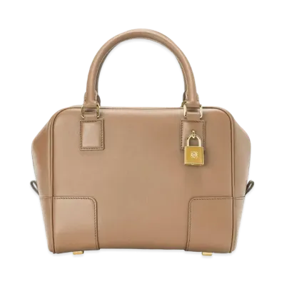 LOEWE Amazona 19 Square Bag In Nappa Calfskin "Mink Color"