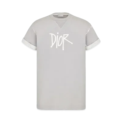 Dior x Shawn Stussy Oversized Logo T-shirt "Gray"