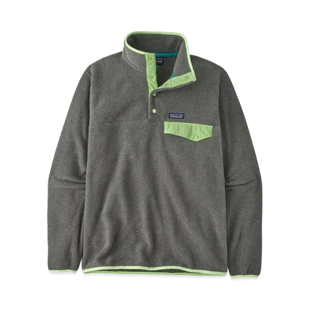 patagonia Men's Lightweight Scintilla Snap T-Pullover "Nickel w/Salamander Green"