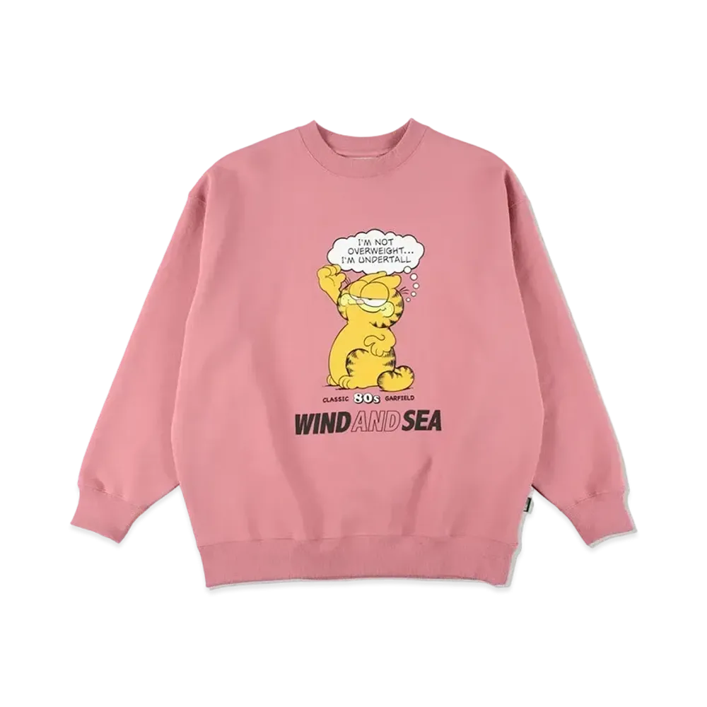 WIND AND SEA x GARFIELD Crew Neck "Pink"