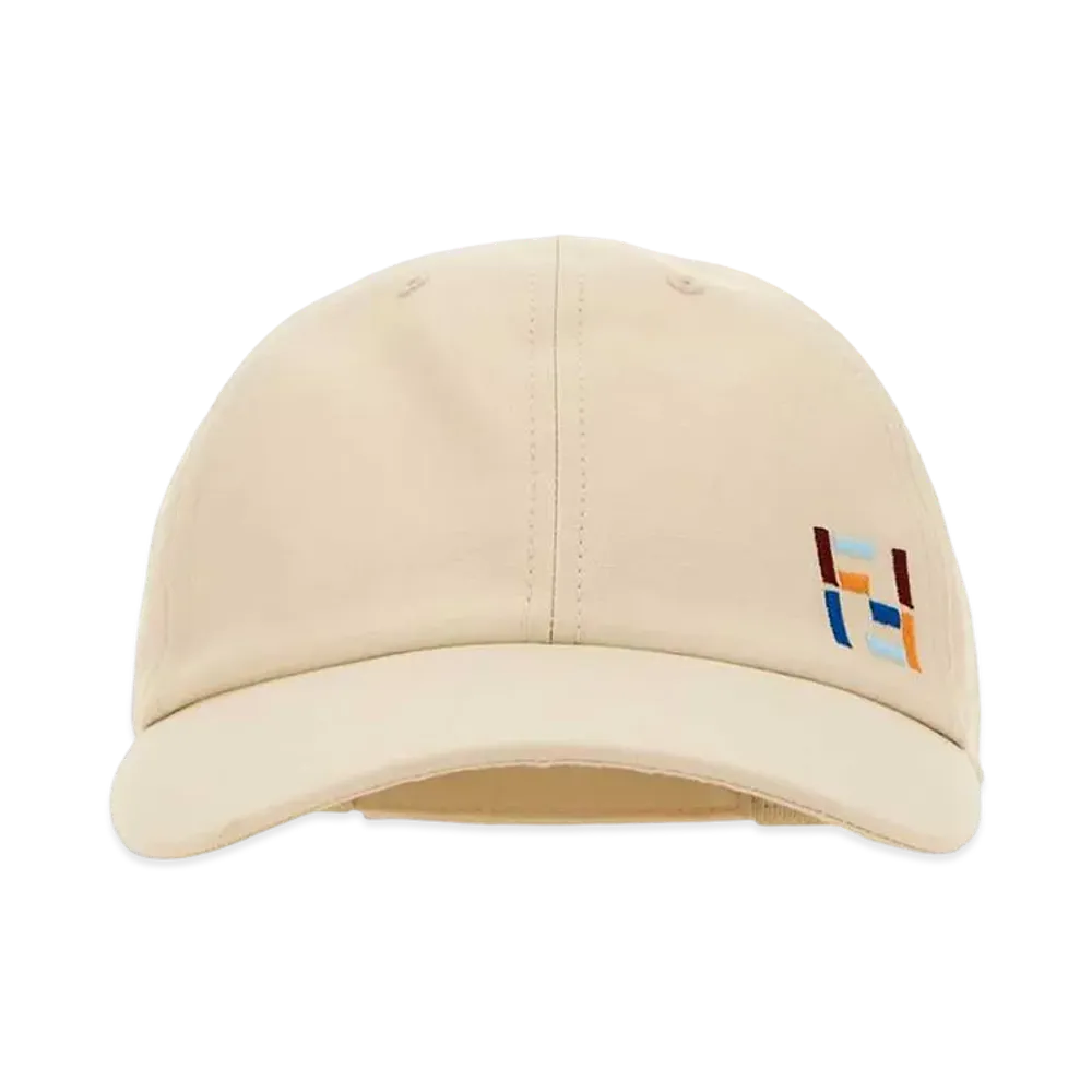 FENDI Cotton Blend Baseball Cap "White"