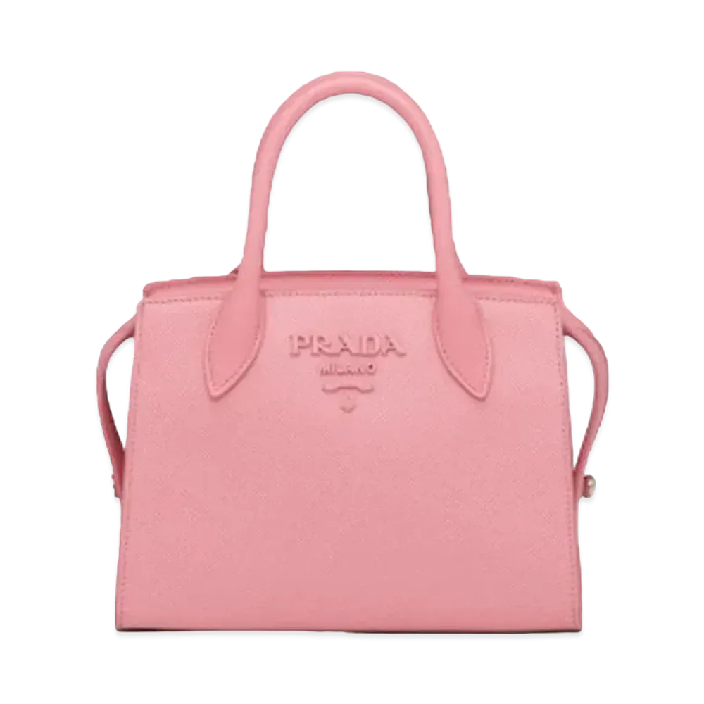PRADA Saffiano Leather Monochrome Handbag "Pink"