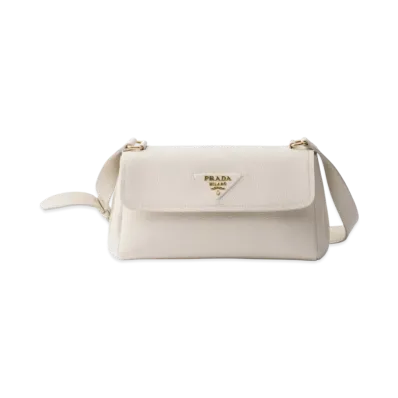 PRADA Small Leather Shoulder Bag "White"