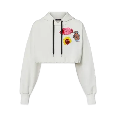 Louis Vuitton x Yayoi Kusama Faces Patches Cropped Hoodie My Eternal Soul "Blanc"