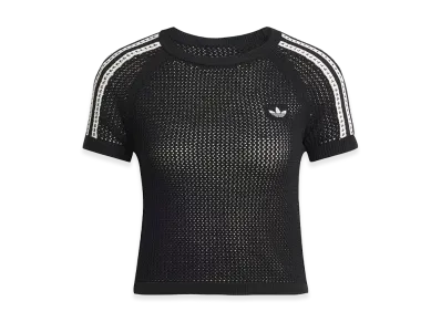 adidas Women's Knit Crochet Cali Tee "Black"