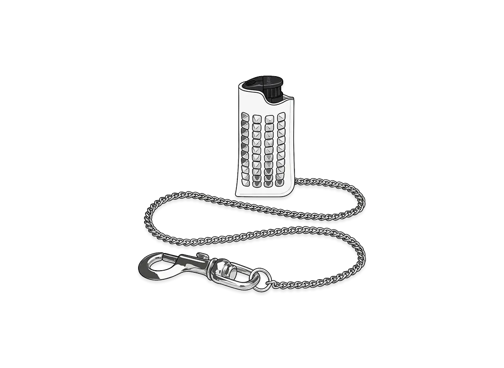 Supreme Studded Leather Lighter Holder "White"
