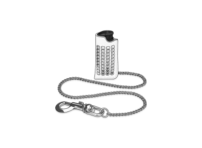 Supreme Studded Leather Lighter Holder "White"