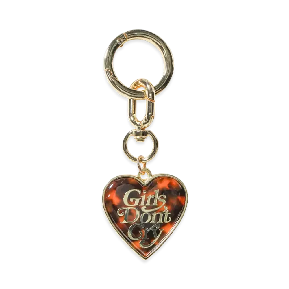 Girls Don't Cry Tortoiseshell Pattern Keyring "Gold"
