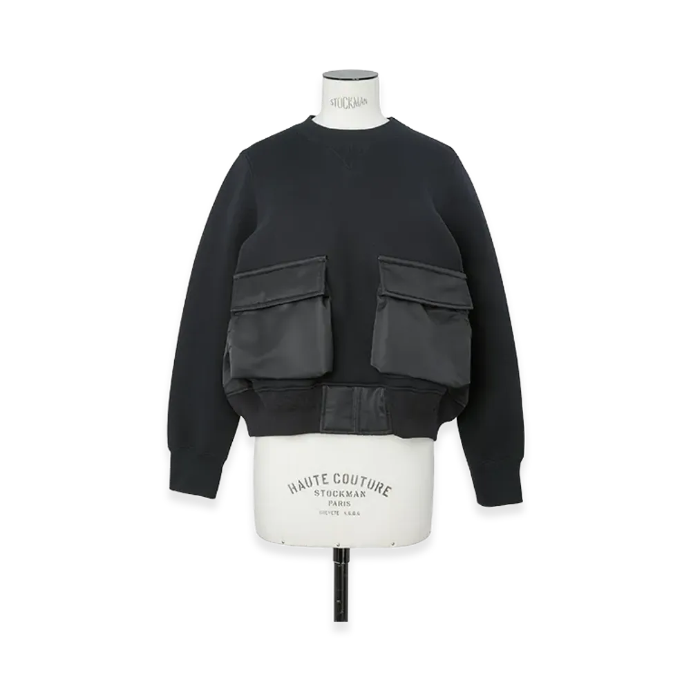 sacai Women's Sponge Sweat Pullover "Black"