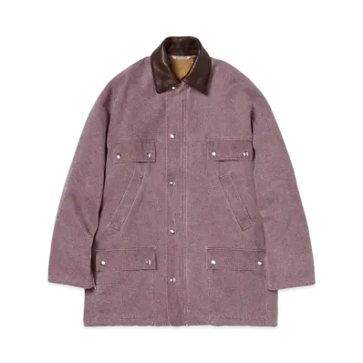 AURALEE Washed Organic Canvas Hunting Blouson "Purple"