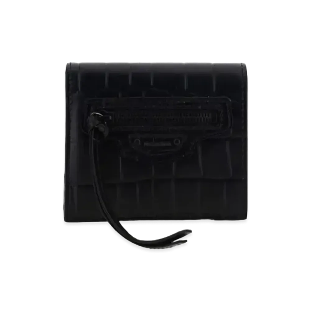 BALENCIAGA Women's Neo Classic Flap Coin And Card Holder "Black"