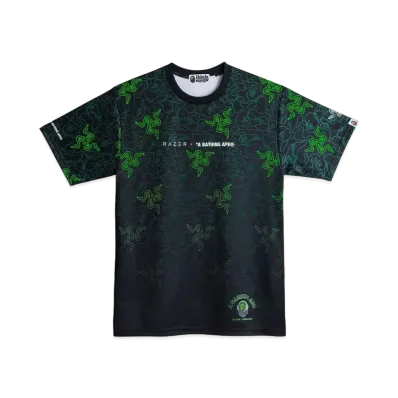 A BATHING APE x Razer NEON CAMO TEAM TEE "Green"