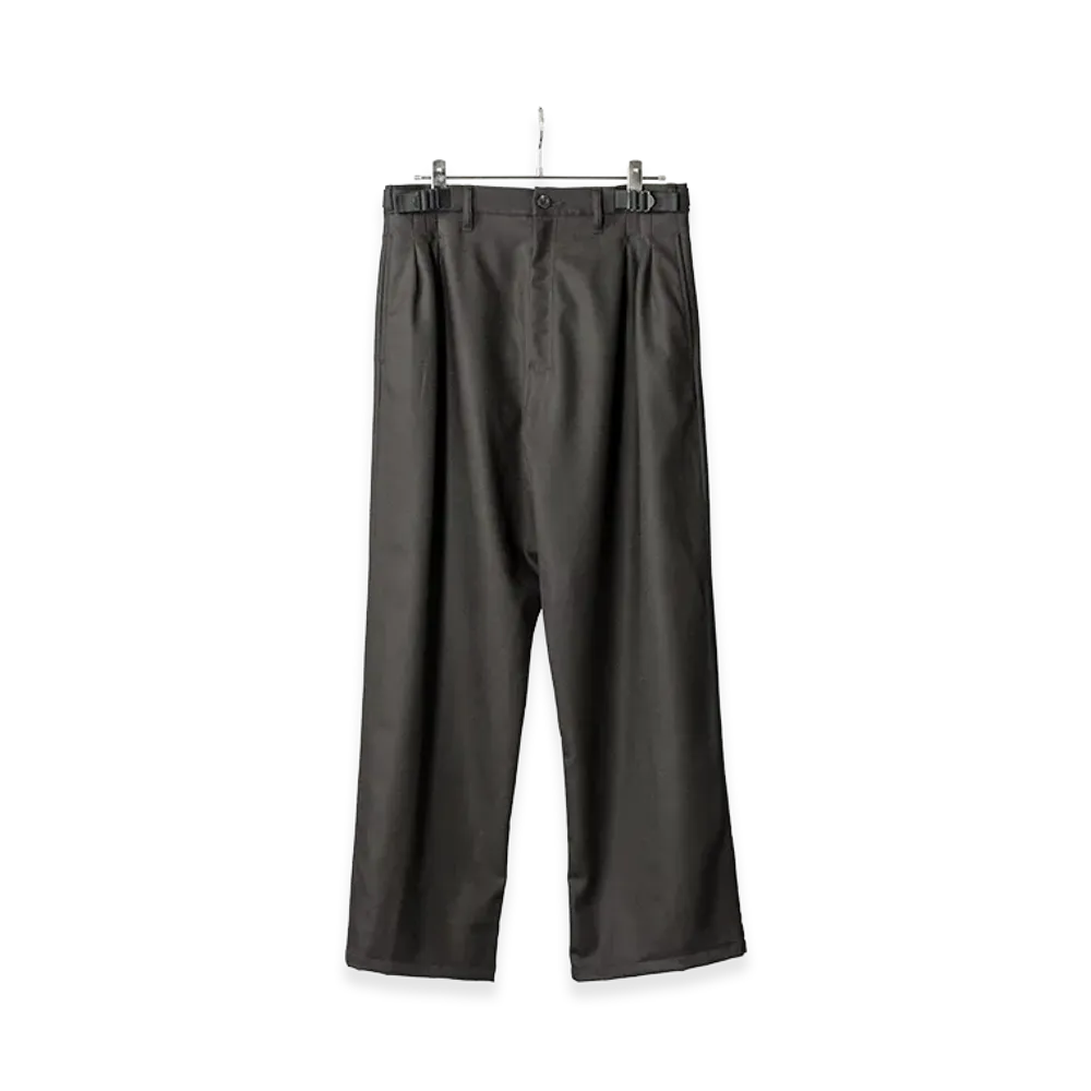 ANCELLM Belted Wool Slacks "Black"