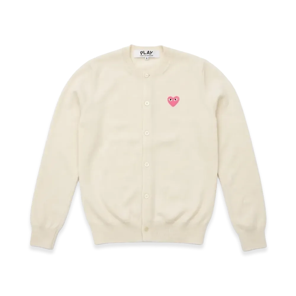 PLAY COMME des GARCONS Crewneck Cardigan "Ivory"