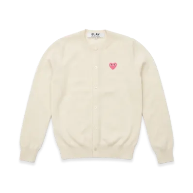 PLAY COMME des GARCONS Crewneck Cardigan "Ivory"