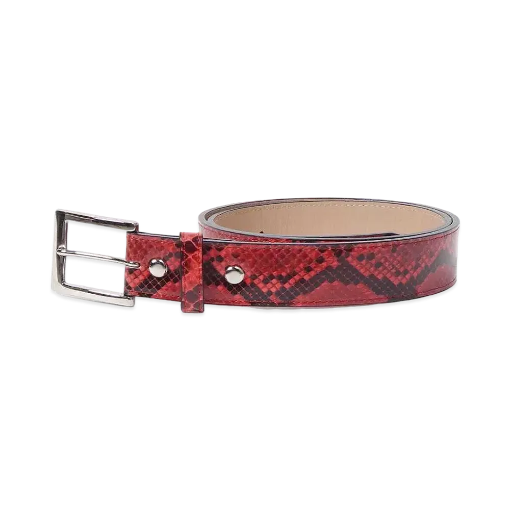 WACKO MARIA Python Leather Belt "Red"