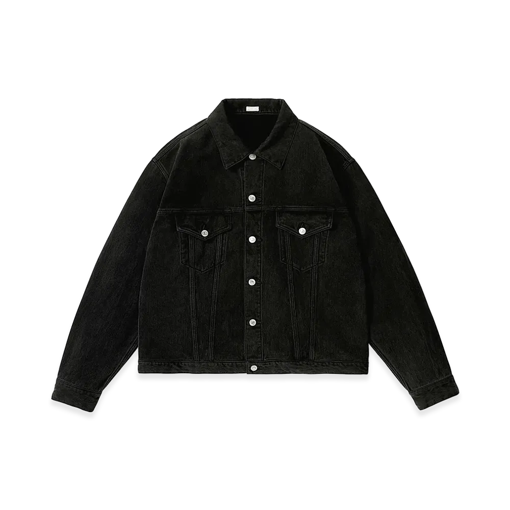 A.PRESSE Washed Silk Cotton Pique 3rd Type Jacket "Black"