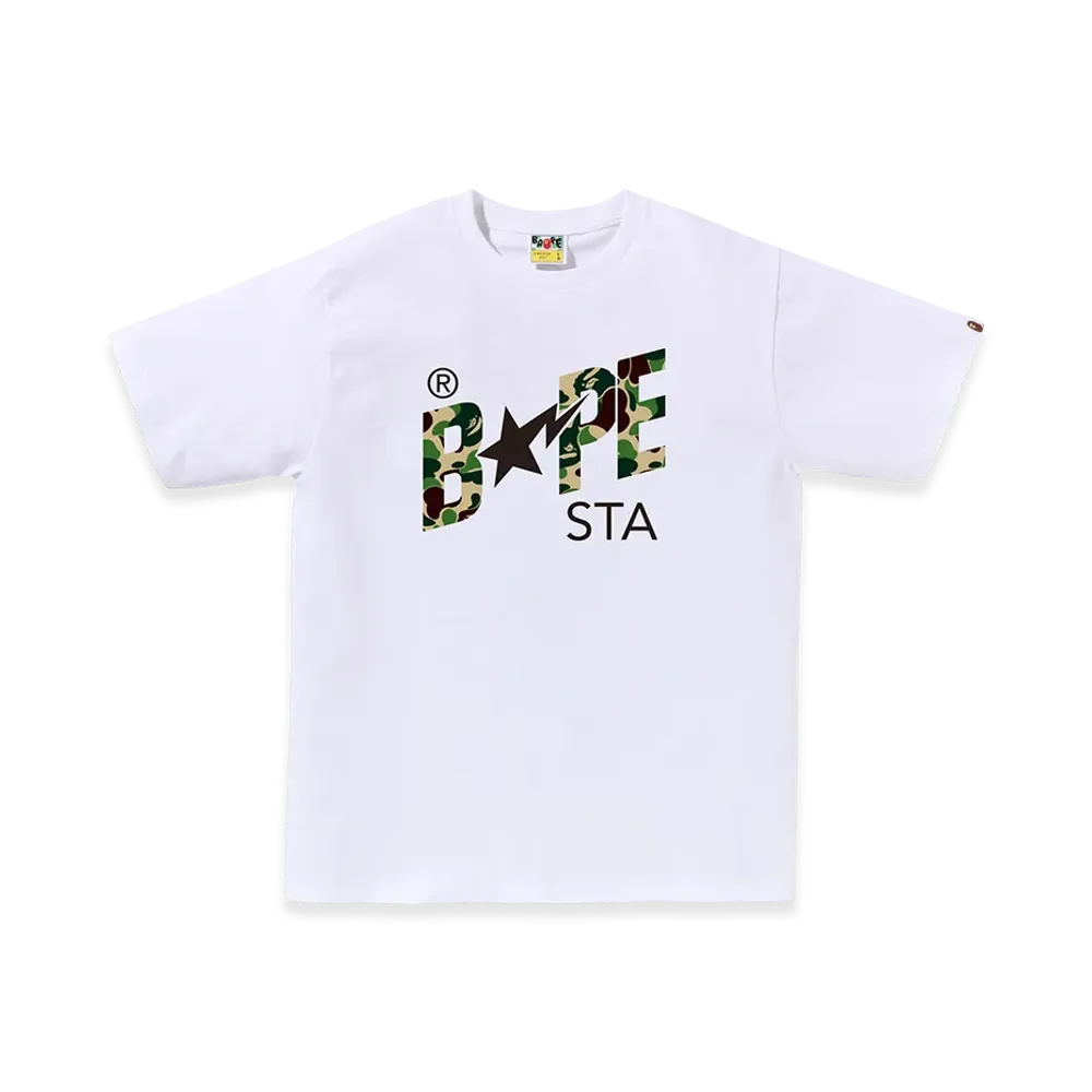 A BATHING APE Bape Sta Logo Tee "White/Green"