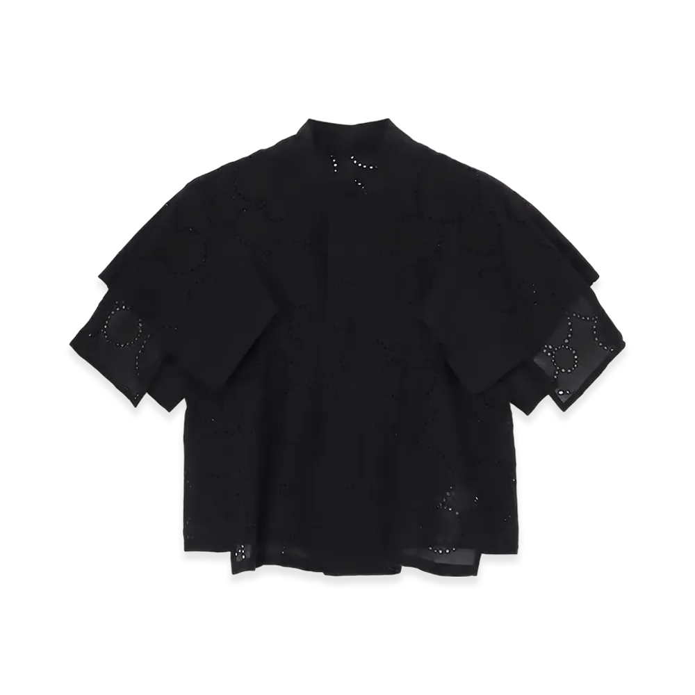 Yohji Yamamoto Lace Stand Collar Jacket "Black"