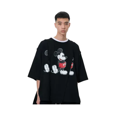 DISCOVERED < Mickey > Wide Tee "BLACK"