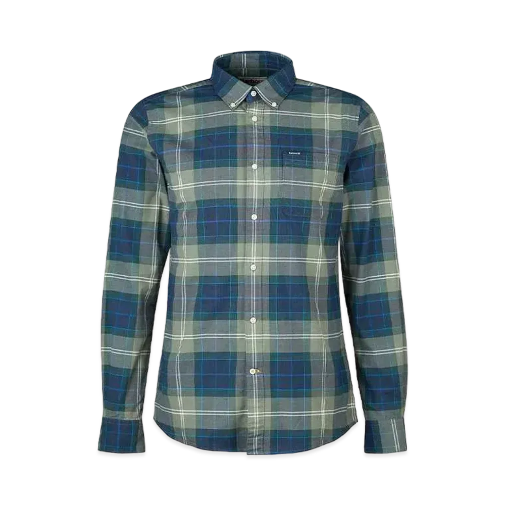 Barbour Lewis Tartan Chuck Button Down Shirt (Tailored Fit) "Green"