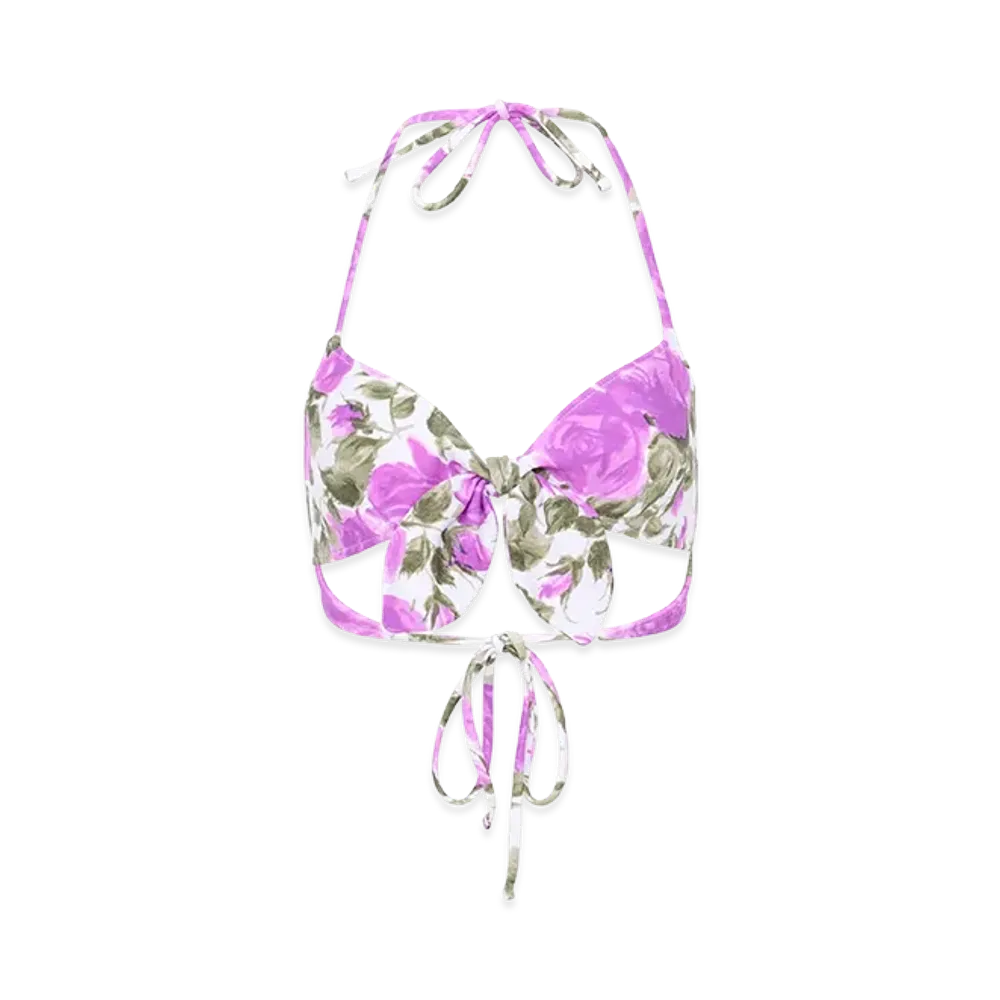 Chloe Women's Printed Stretch Nylon Bikini Top "Floral"