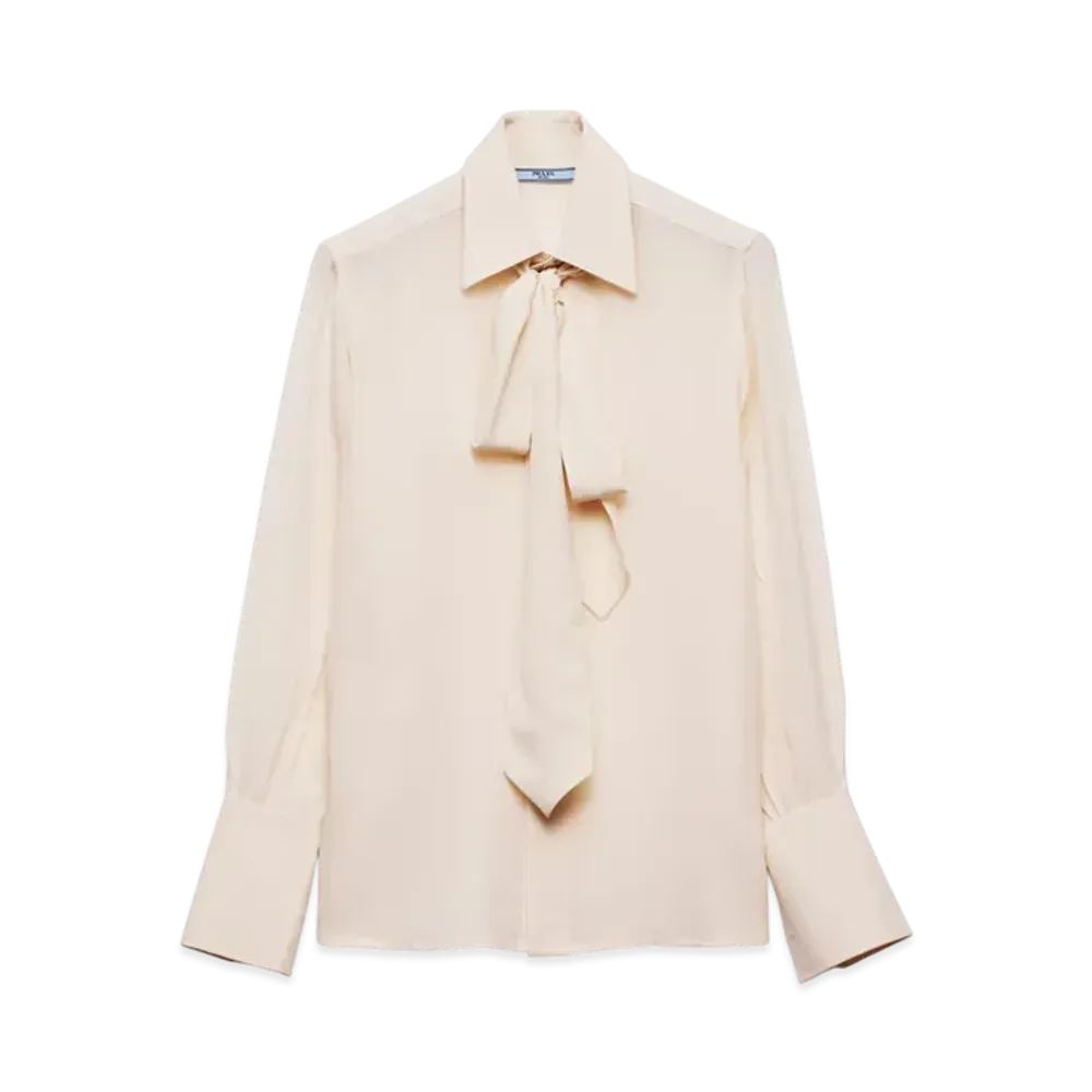 PRADA Women's Old Marocain Shirt "Ivory"