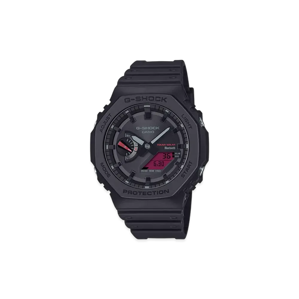 Casio G-Shock 2100 Series Mobile Link Ana-Digi Tough Solar M Watch "Black/Red"
