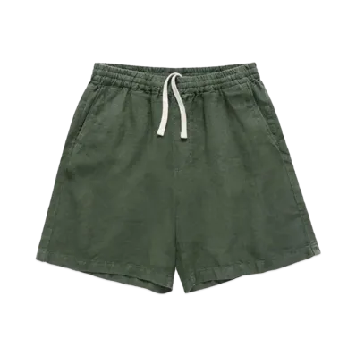 JJJJound Weekend Linen Shorts "Dark Green"