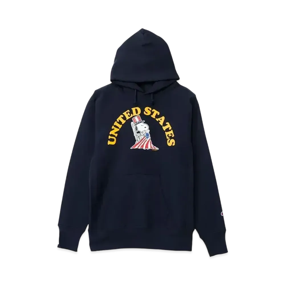 Champion x PEANUTS Reverse Weave Hooded Sweatshirt Made In USA "Navy"